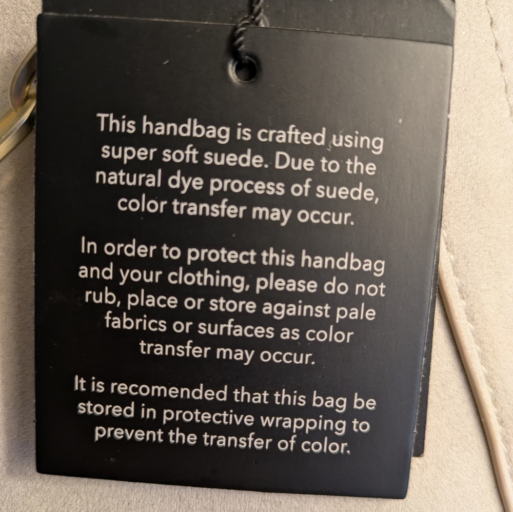 NWOT Nanette Lepore Faux Suede Leather Pearl Satchel Crossbody - Picture 10 of 10
